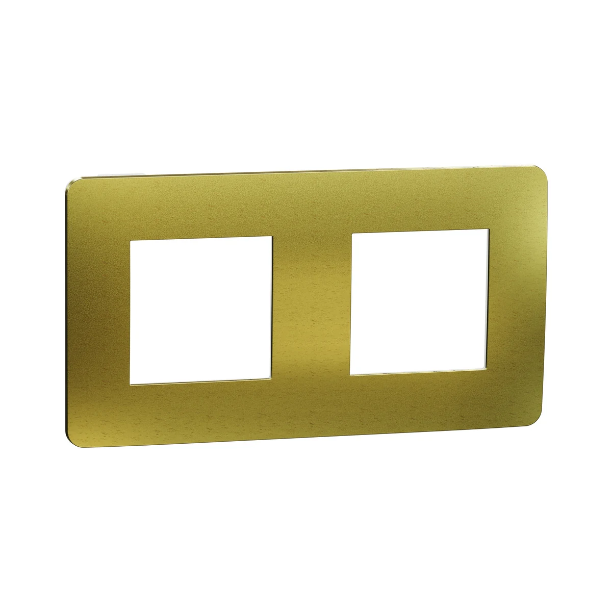 Schneider Electric NU280459M Yeni Unica, Studio Metal 2-Gang Frame, Gold/White