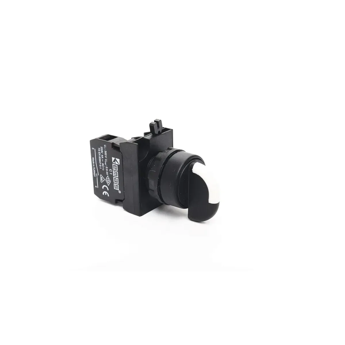 Emas CP Series Plastic Selector Maintained Type 1NO 0-I Black 22mm IP65