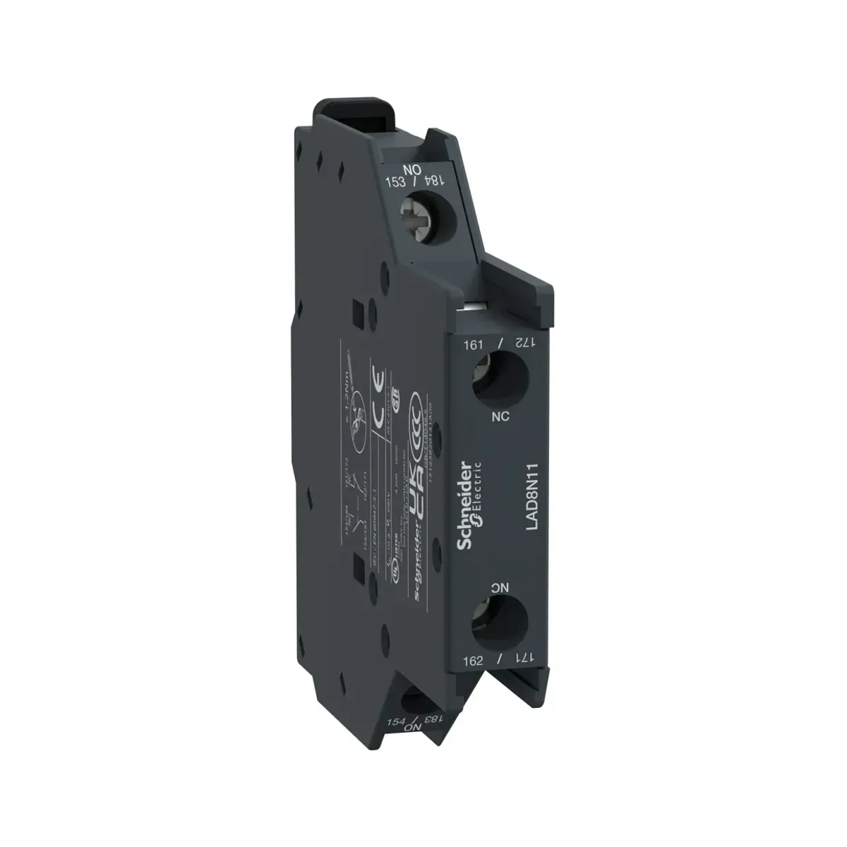 Schneider LAD8N11 TeSys D Auxiliary Contact Block 1 NO + 1 NC Screw Clamp Terminals