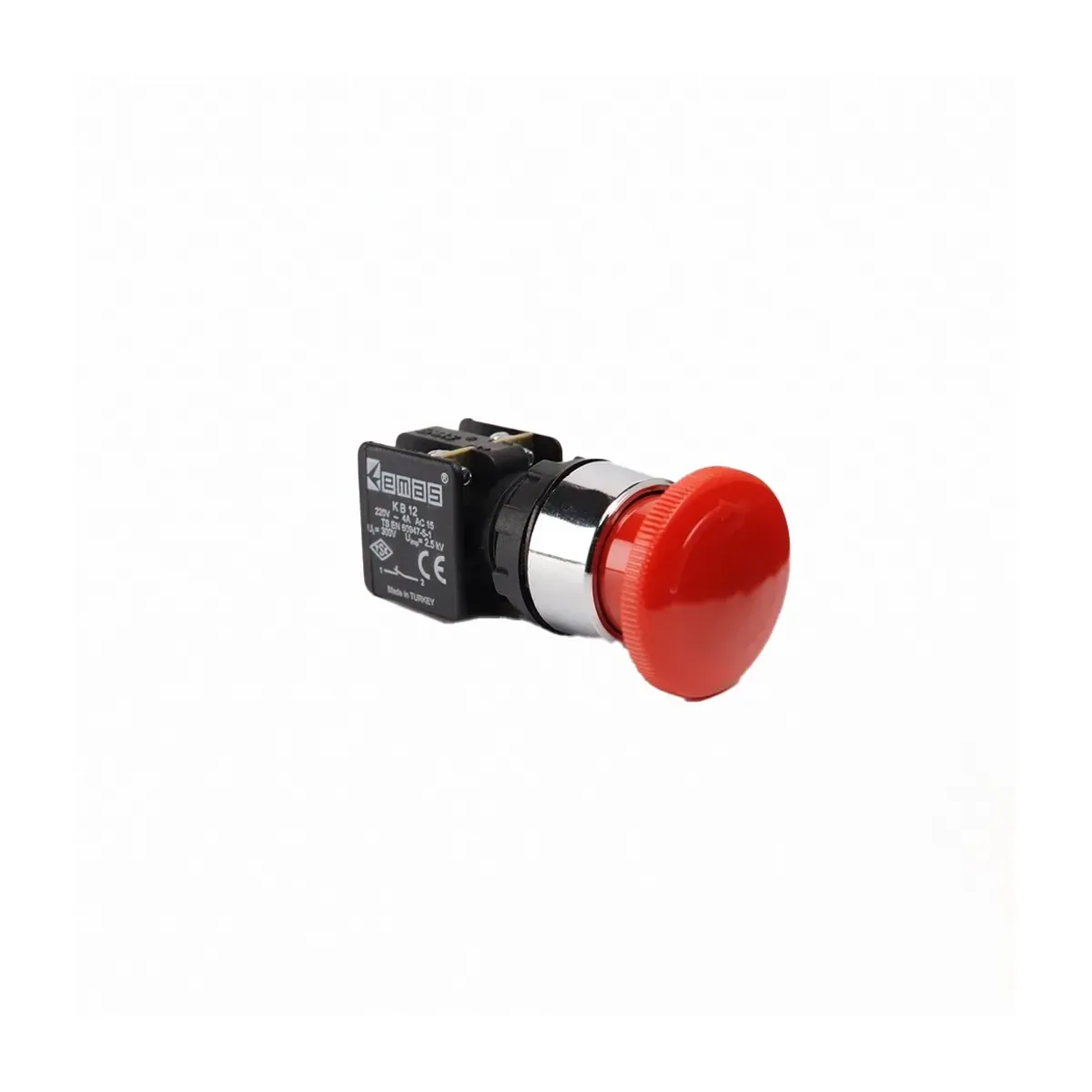 Emas KB Series Plastic Emergency Stop Type Twist-Release 1NC Red Push Button 22mm IP50
