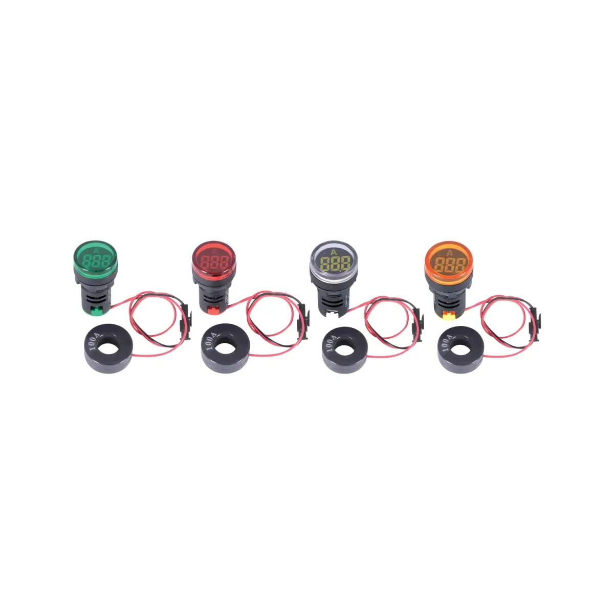 Isıso AD136-22DSA-Y Pilot Light with Ammeter, 22 mm, Green, 0-100 A