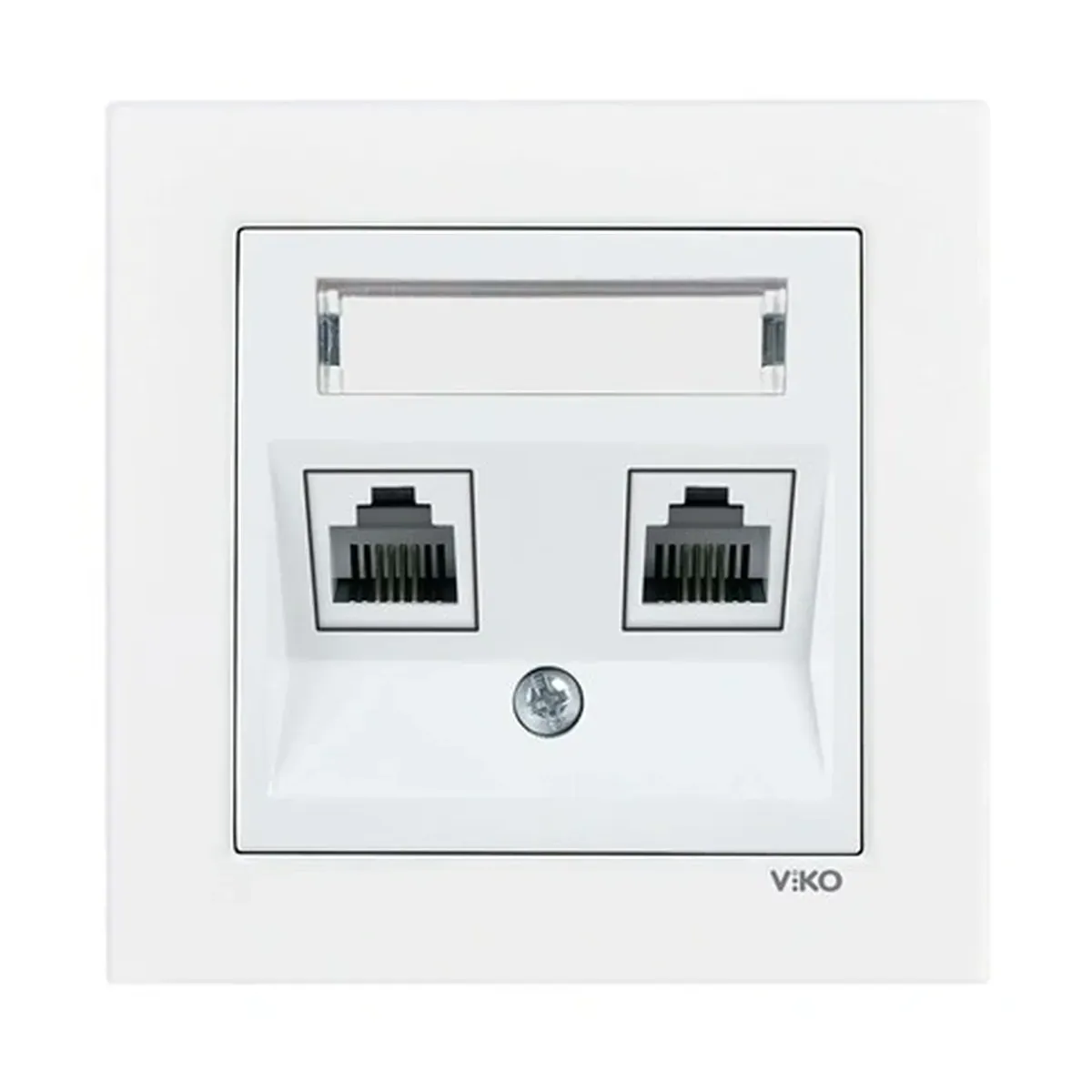 Viko Karre 55 Double Labeled White Numeris Telephone Socket (2xCAT3)