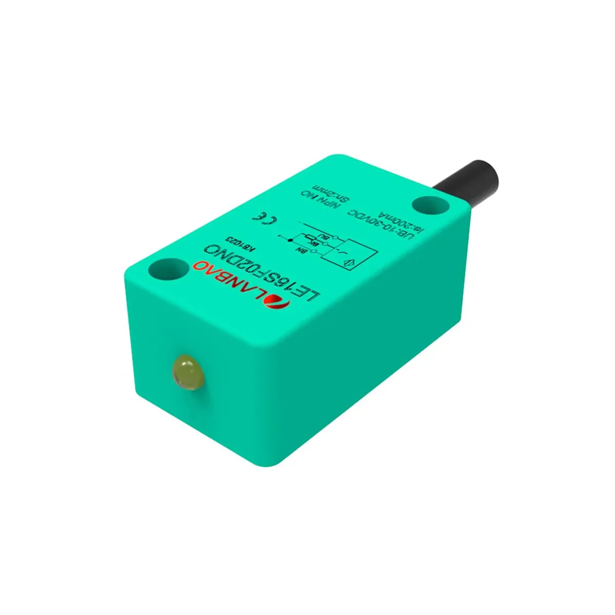 Lanbao LE08TSN25DNO Protruding Head, 2.5mm Sensing, Diameter 7.5x8x23, NPN Output, 1 kHz Square Type DC 3-Wire Inductive Sensor