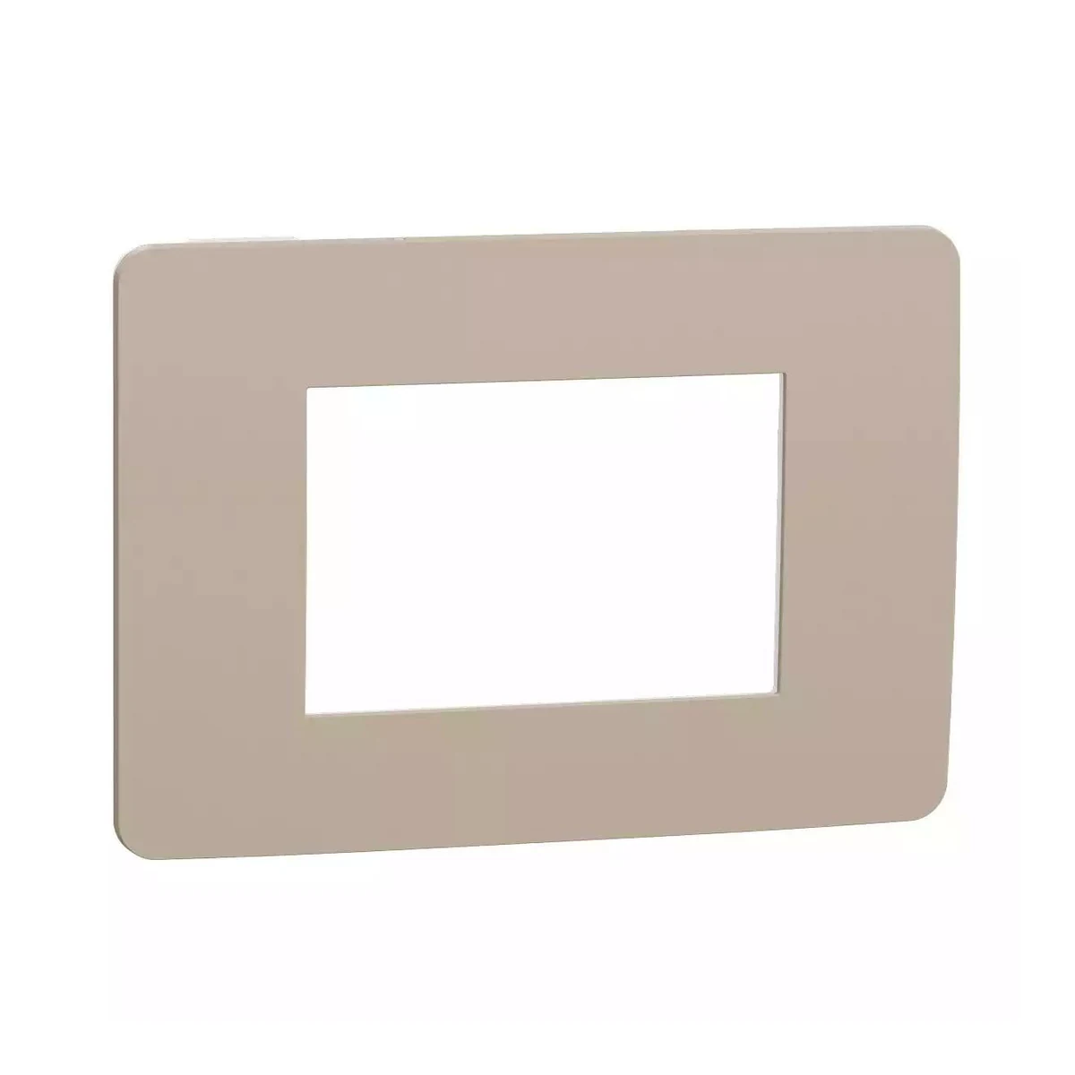 Schneider Electric NU270326 Yeni Unica, Studio Color Frame 3 module, Gray-Brown/White