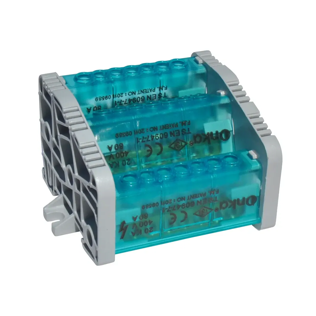 Onka 15 Hole 3-Pole Distribution Unit with Cover 80A 9X6.5mm