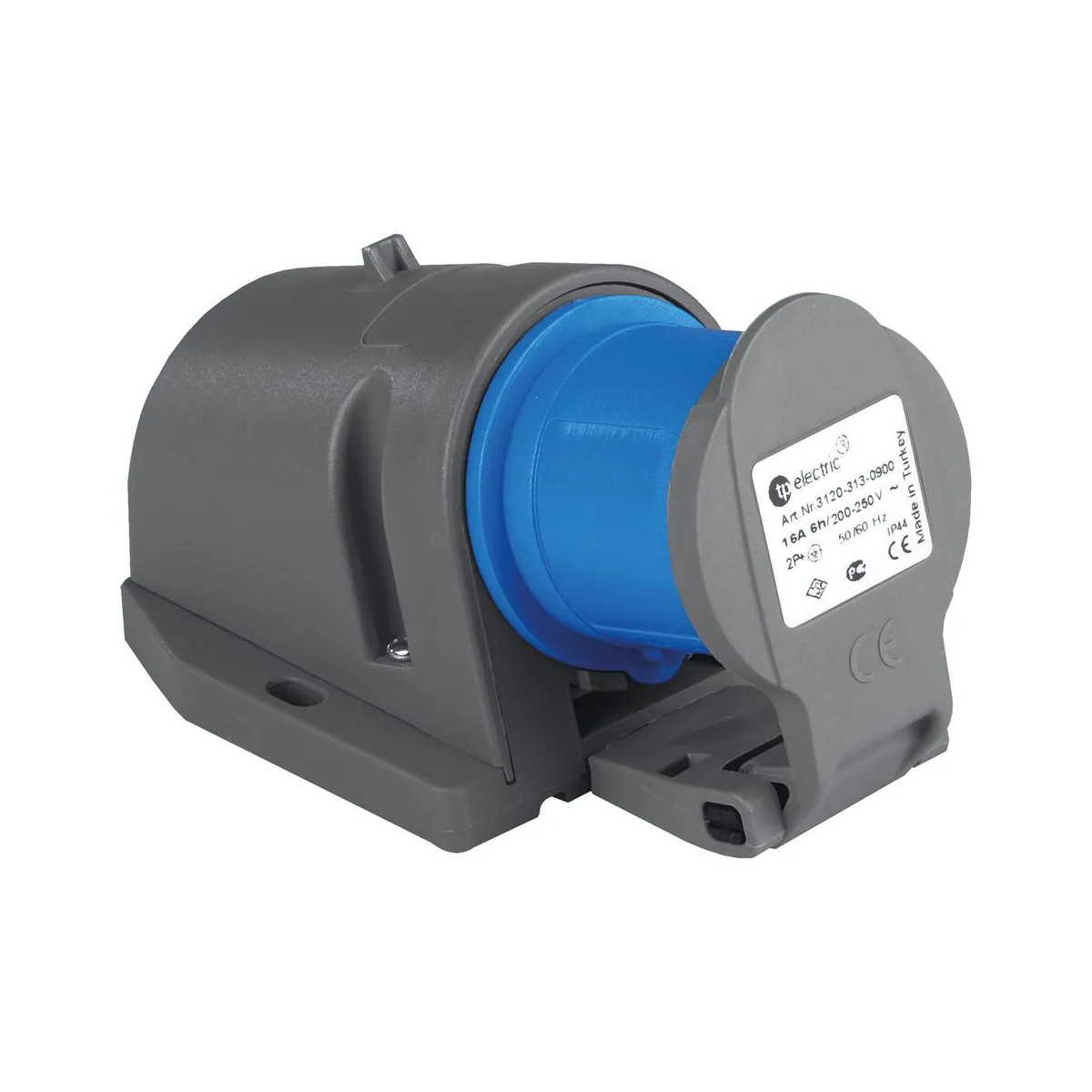 TP Elektrik 3124-313-0900 CEE 3x32A Duvar Fişi (koruma kapaklı), IP 44, 6h
