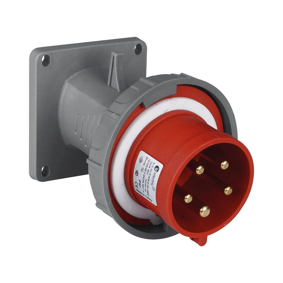 TP Elektrik 3108-318-1600 CEE 5x32A Machine Plug (angled) (85x85), IP 67, 6h