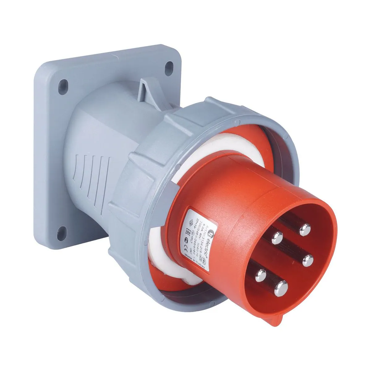 TP Elektrik 3134-318-1600 CEE 5x63A Makine Fişi (eğik) (100x107), IP 67, 6h