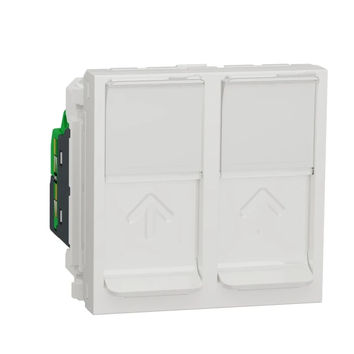 Schneider Electric NU342018 Yeni Unica, 2xRJ45 Cat5e UTP Data Socket 2 module, White