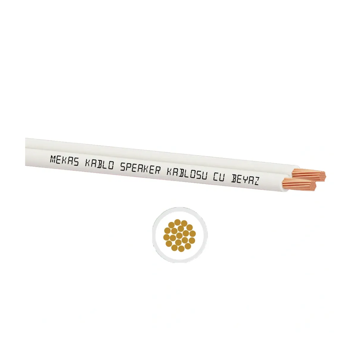 Mekas 2x2.5 mm2 Speaker Audio Cord Cable White