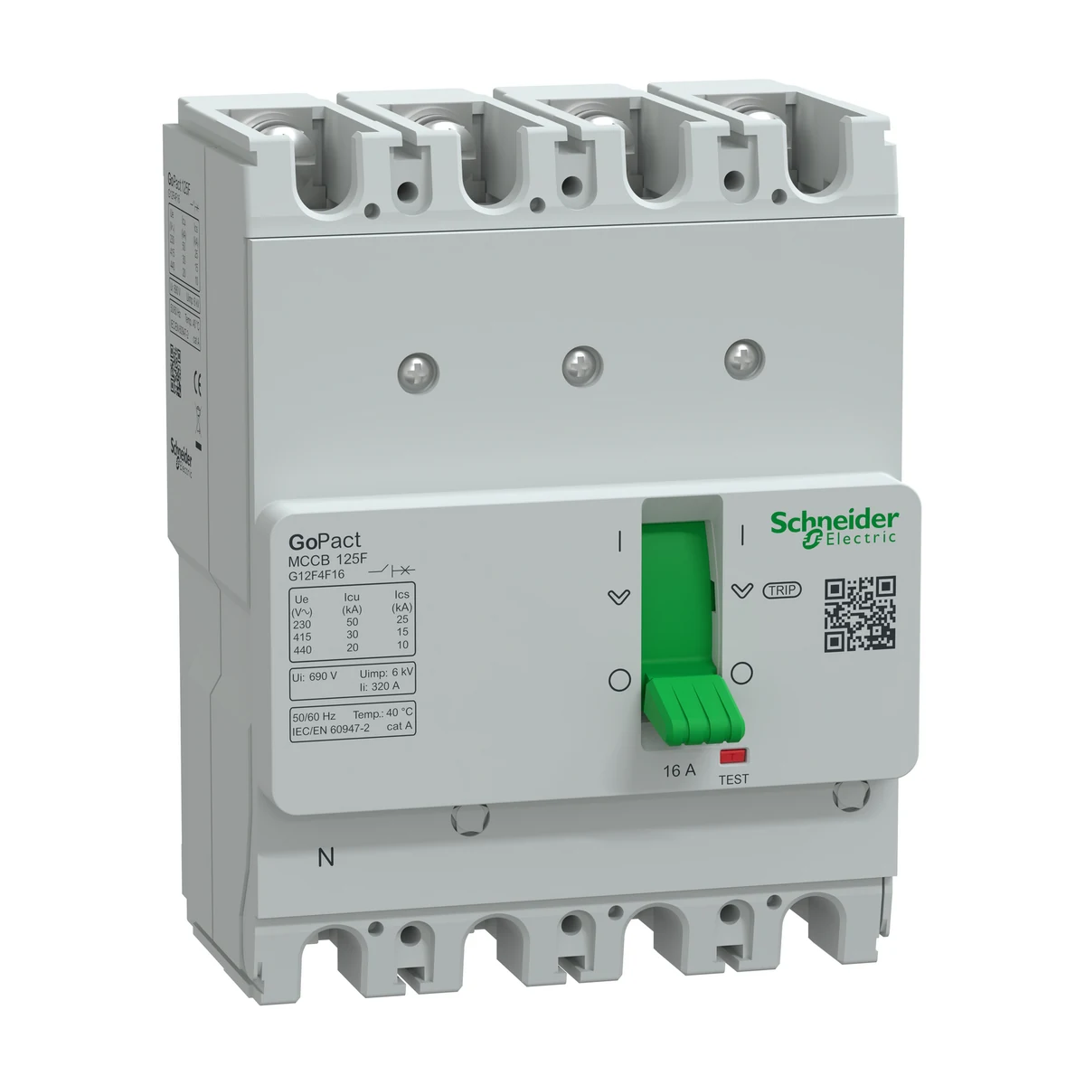 Schneider Electric G12F4F16 GOMCCB 125F 4P4D 16A Sabit — üretici ürün görseli