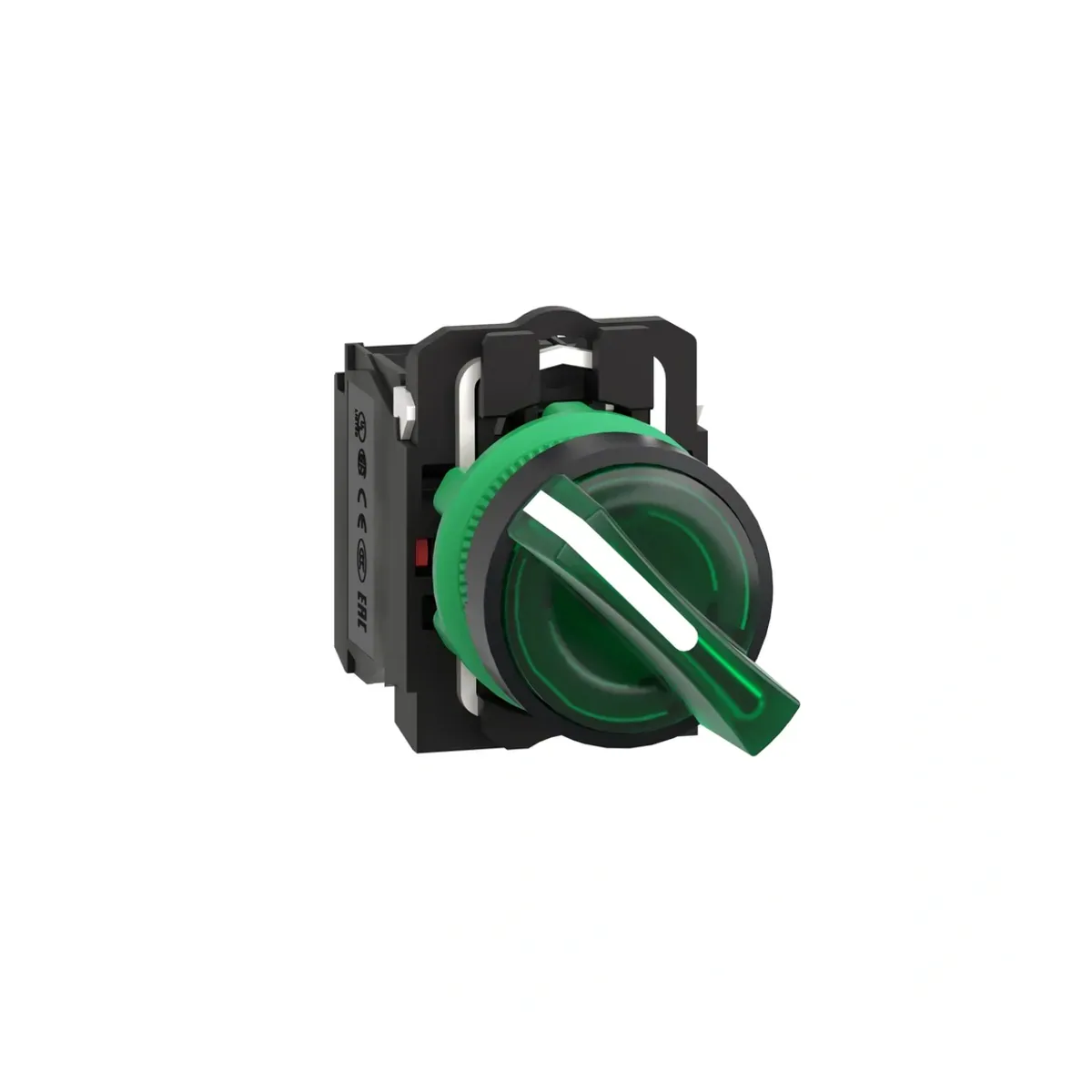 Schneider XB5AK123B5 0-1 Green Maintained Illuminated Latching Push Button 1NO+1NC 24V 22mm