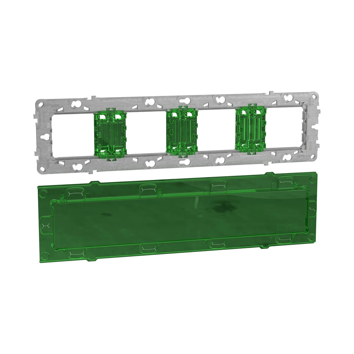 Schneider Electric NU7008C Yeni Unica, Plastic Mounting Plate 10 module / 4lü, Paint-Protected