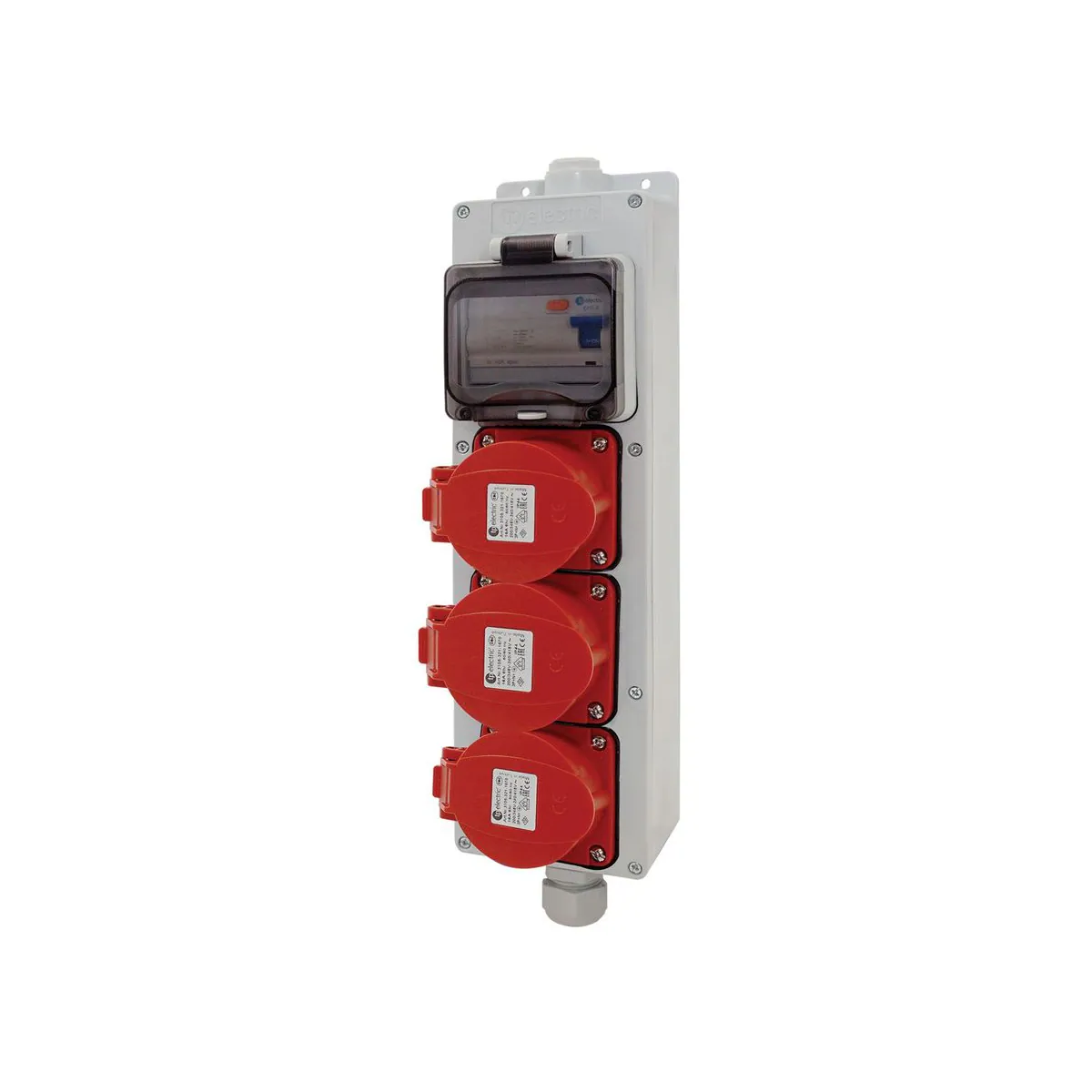 TP Elektrik 3645-555-0600 CEE Group Socket (5x16Ax3) with Residual Current Protection, IP 44
