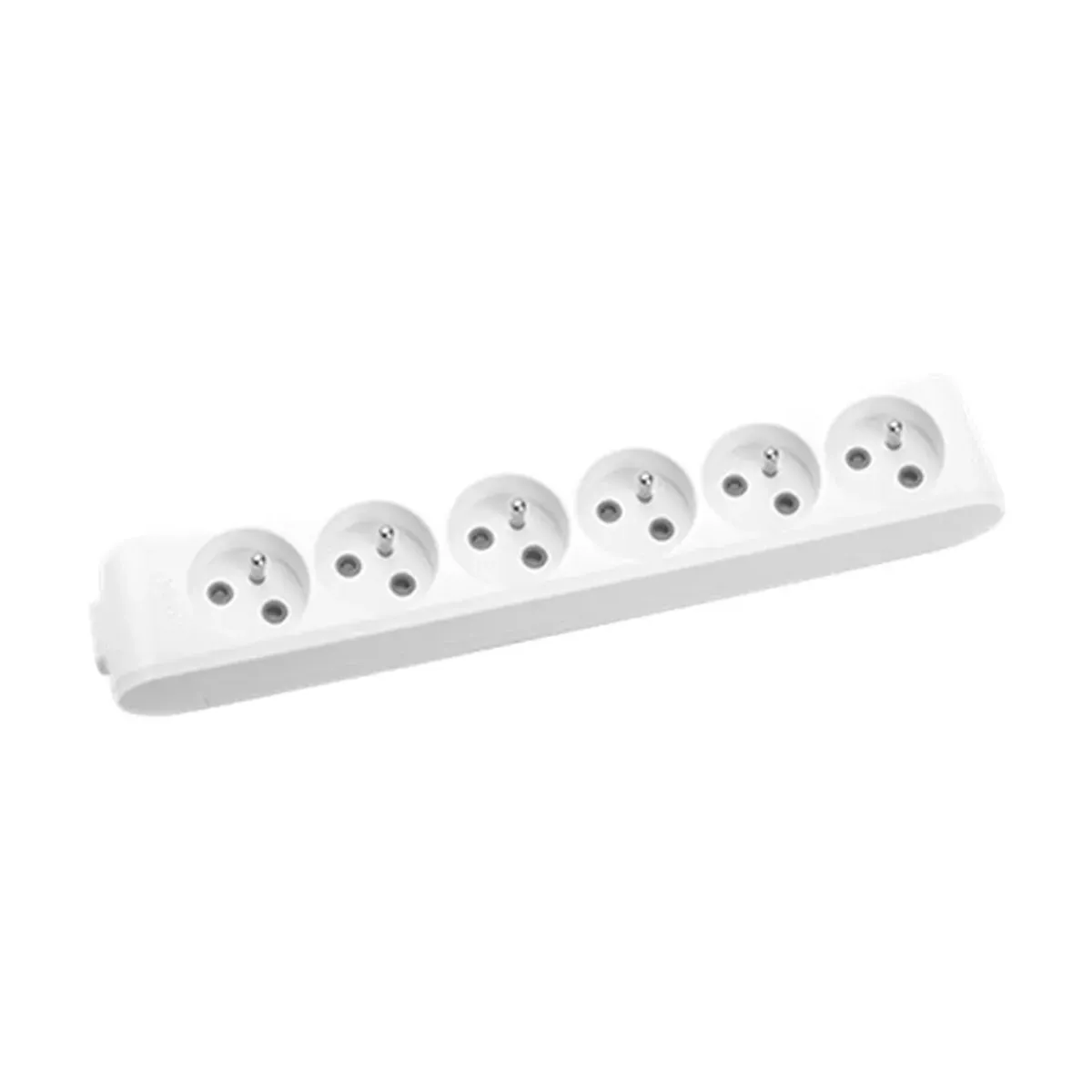 Viko White Six-Outlet UPS Grounded Power Strip with Terminal Block, without Cable, Child-Protected.