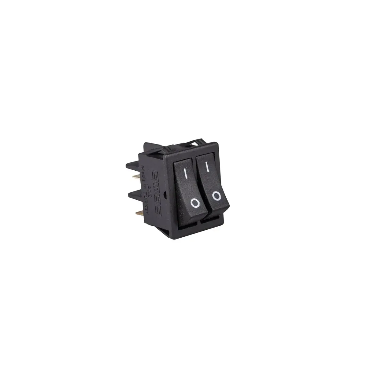 Emas A12 Series 30x22mm Black Housing 1NO+1NO Non-Illuminated Terminal Type (0-I) Printed Black Switch
