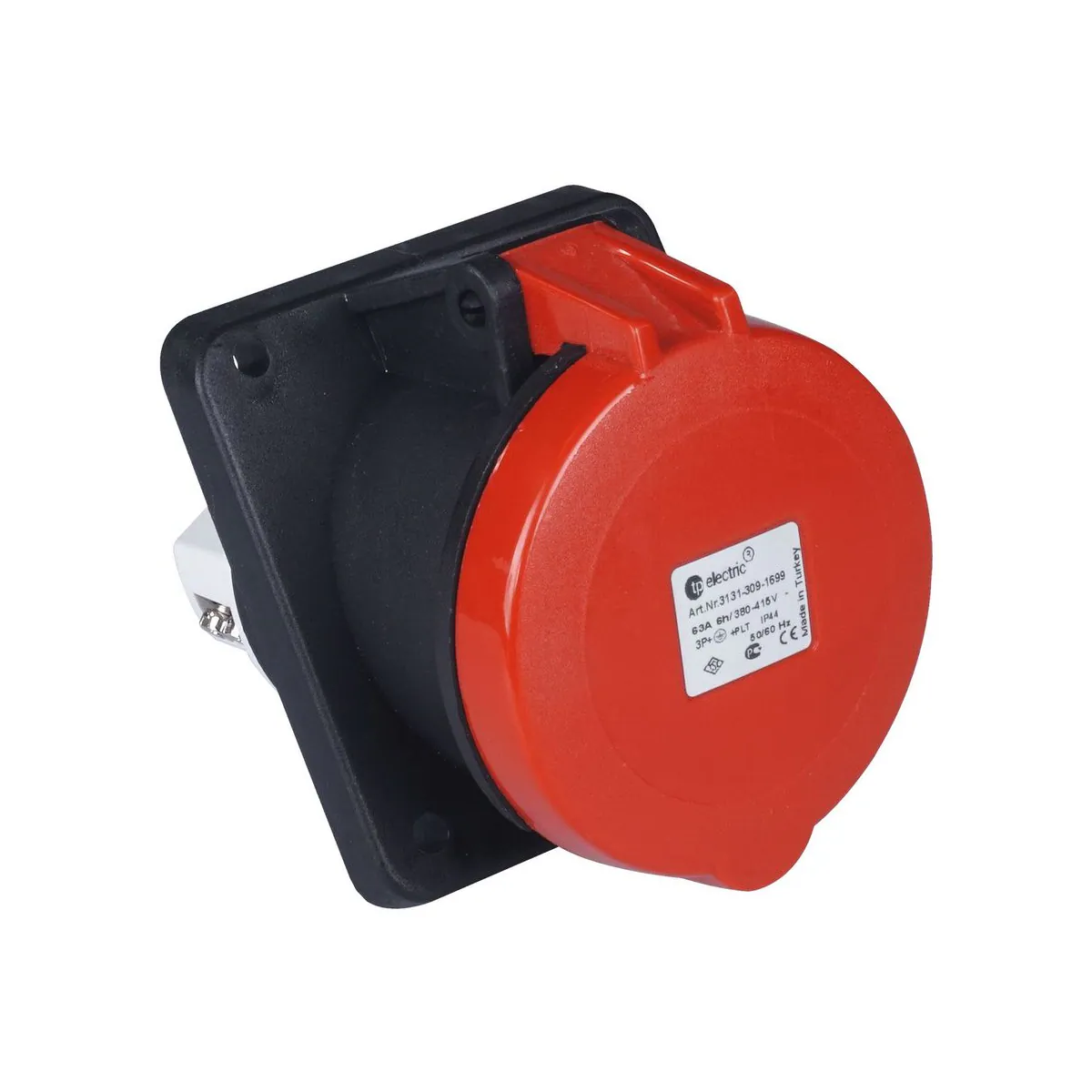 TP Elektrik 3133-309-1699 CEE 5x63A Makine Prizi (eğik) (100x107) (GT), IP 44, 6h