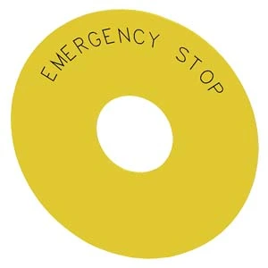 Siemens 3SU1900-0BC31-0DA0 Push Button and Signaling Accessory Yellow base plate "EMERGENCY STOP"