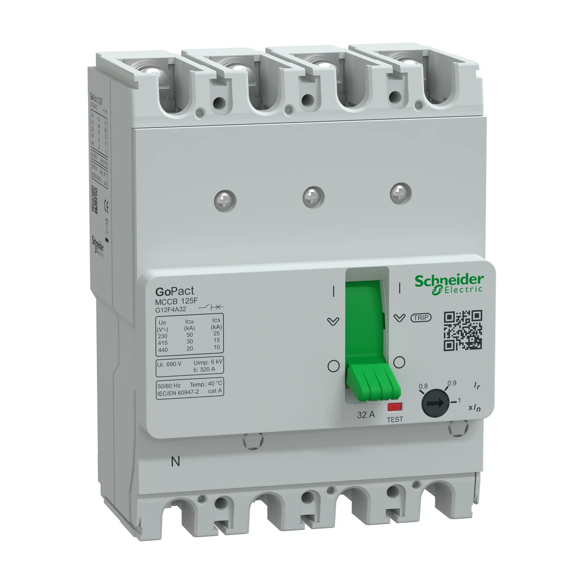 Schneider Electric G12F4A32 GOMCCB 125F 4P4D 32A Adjustable