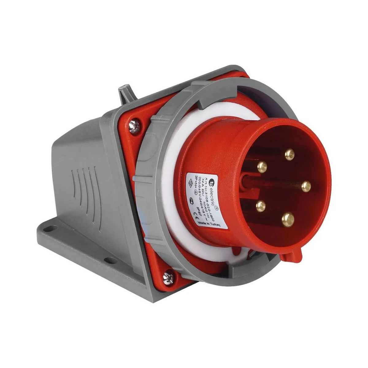 TP Elektrik 3108-352-1600 CEE 5x32A Faz Dönüştürücü Duvar Fişi, IP 67, 6h
