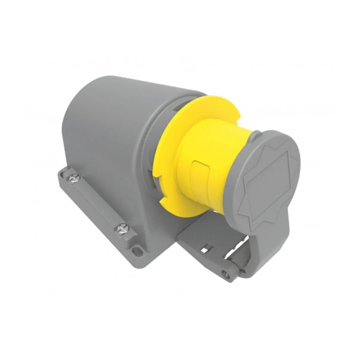 Bemis BC1-1303-2235 CEE 90° Angled Wall Plug (Spring Lid) 16 A 2P+E IP44