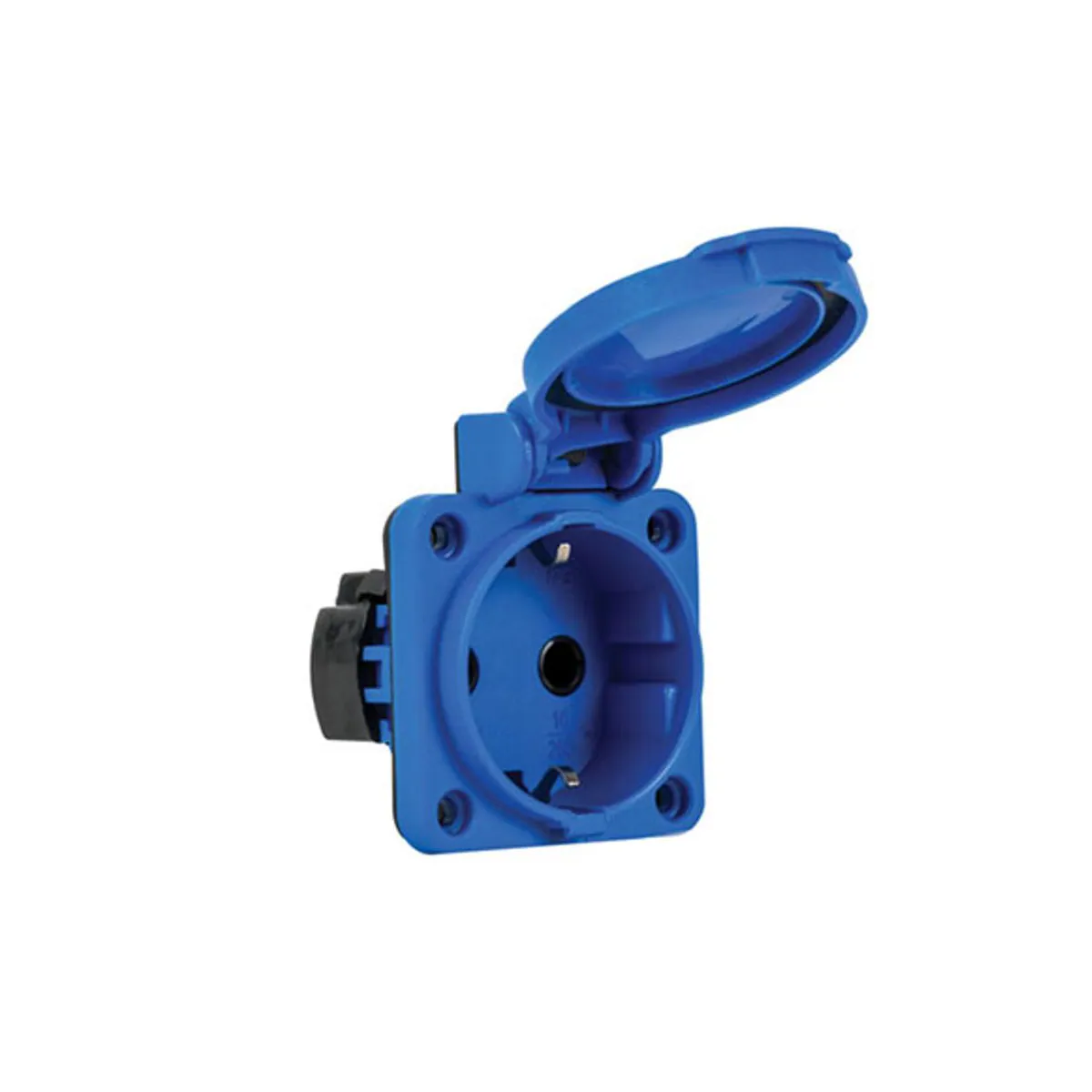 Mete Enerji 404030ST06 1x16A Panel Socket Top Side Entry Gasketed Cover Blue
