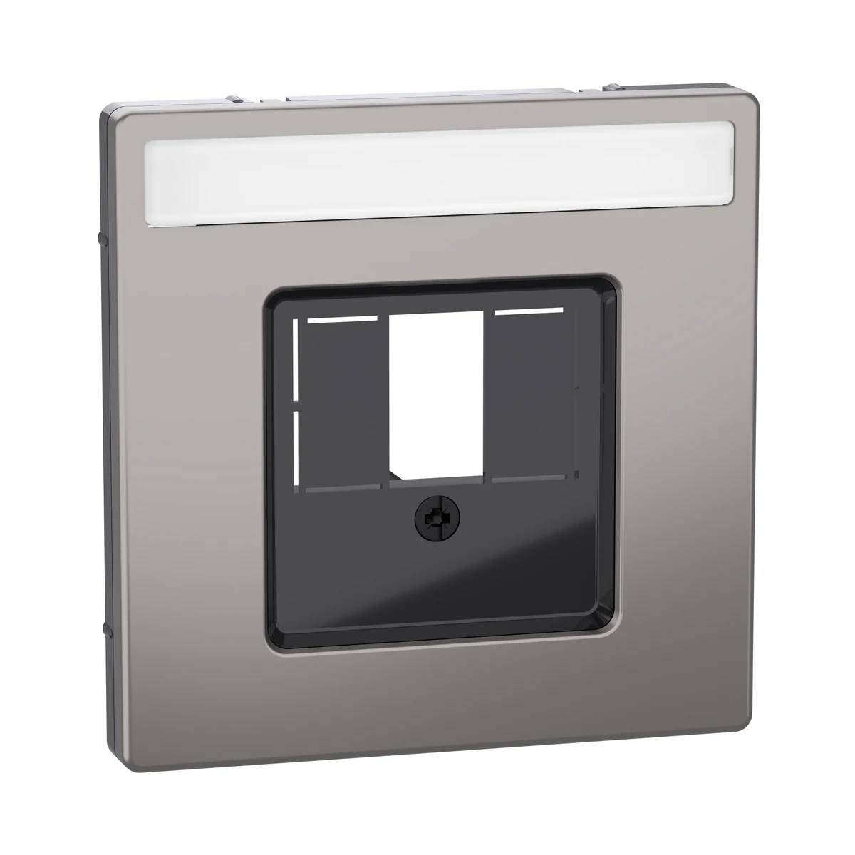 Schneider Electric MEG4250-6050 Merten System-D, Rocker Cover with Label Area and Square Opening, Nickel Metallic