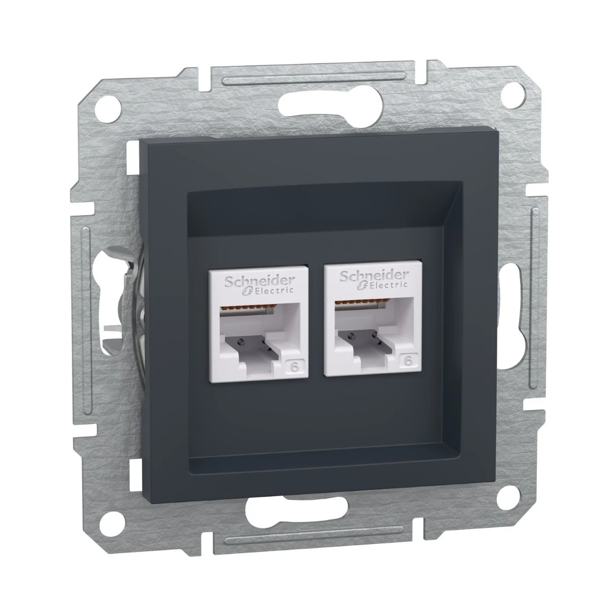Schneider Electric EPH4800171 Asfora 2*RJ45 CAT.6 UTP Anthracite