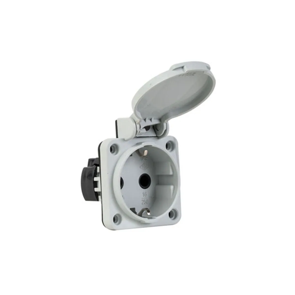 Mete Enerji 404016ST05 1x16A Panel Socket Top Side Entry Gray
