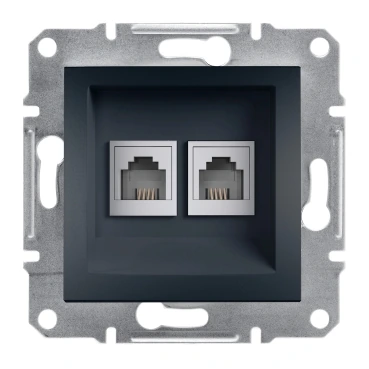 Schneider Electric EPH4200171 Asfora 2*RJ11-4 KONTAKLI Antrasit