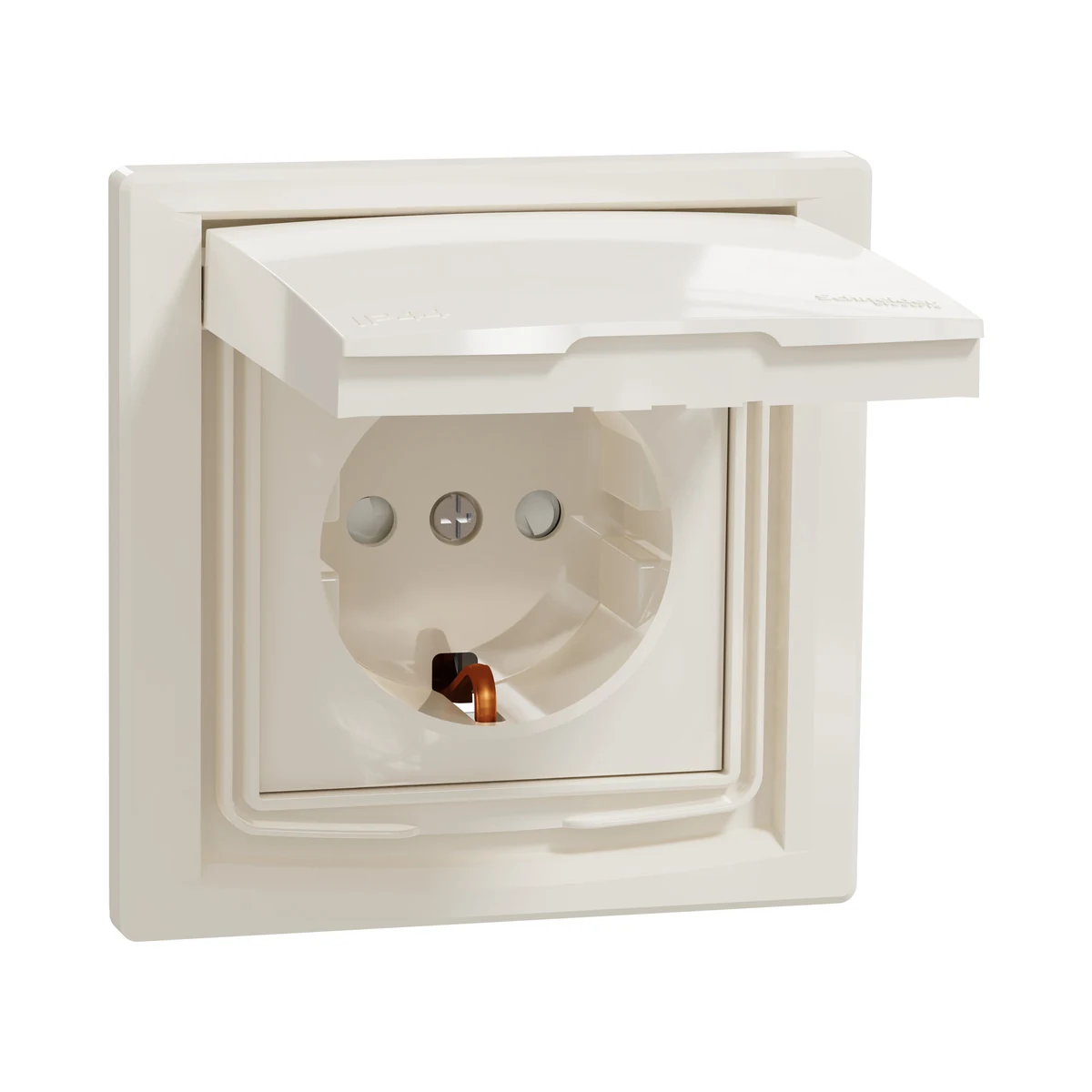 Schneider Electric EPH3100323 Asfora Grounded Socket with Cover IP44