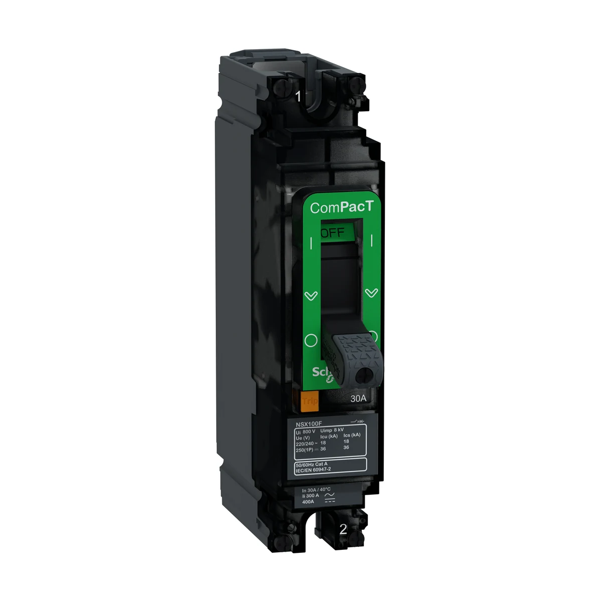 Schneider Electric C10F1TM030 DC Circuit Breaker NSX100F 30A 1P 36KA AC/DC