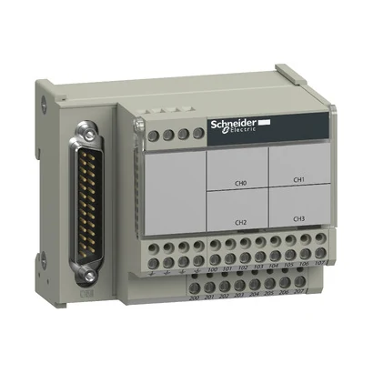 Schneider Electric ABE7CPA412 4giriş T/C (BMXART...) kartları için Cold Junction koMpanzasyonlu önbağlantı Modülü — üretici katalog görseli