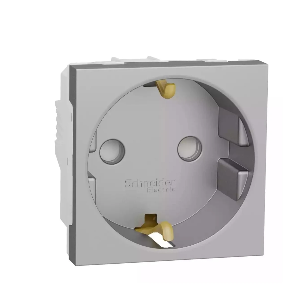 Schneider Electric NU303730 Yeni Unica, Topraklı Çocuk Korumalı Priz Vidalı Bağlantı 2 modül, Alüminyum — temsili üretici aile görseli