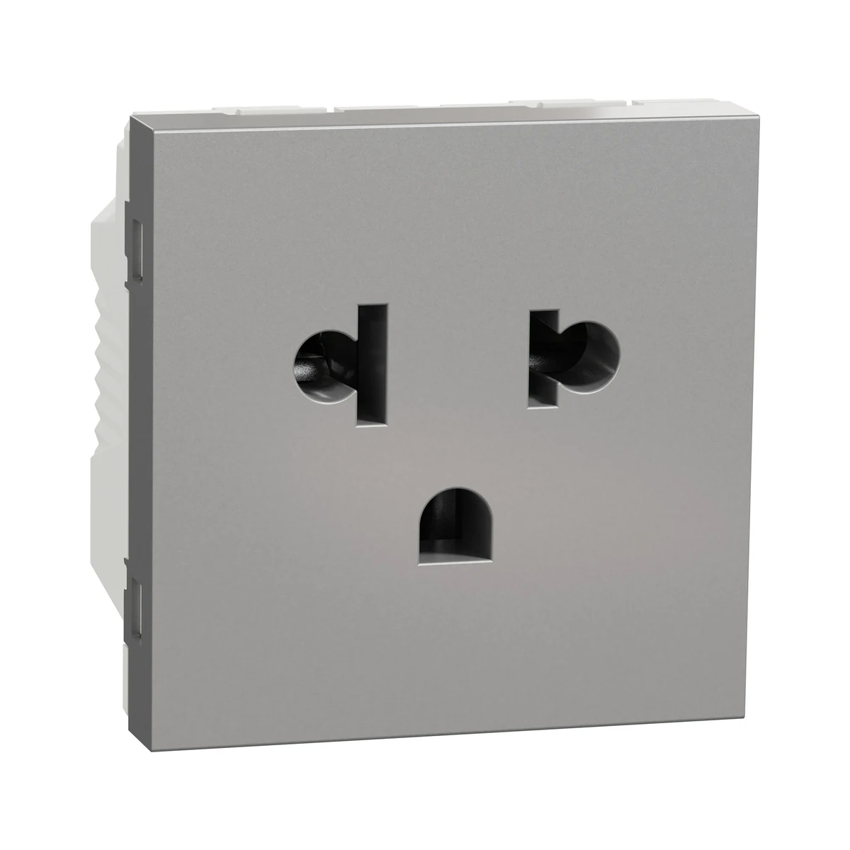Schneider Electric NU304130 Yeni Unica, Euroamerican Priz 2 modül, Alüminyum — üretici ürün görseli