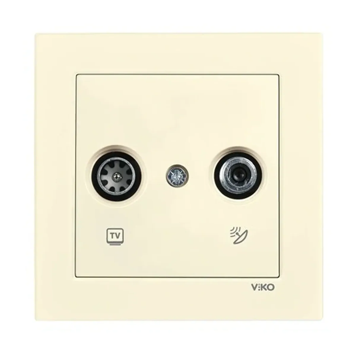 Viko Karre 55 Cream Satellite Socket, Pass-Through (SAT-TV) 8-11dB