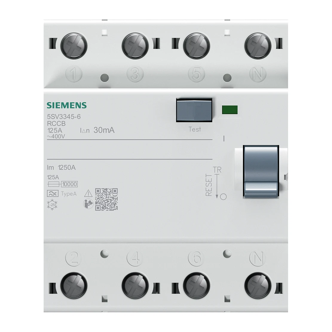 Siemens 5SV3645-6 Residual Current Device 125 A 4-Pole