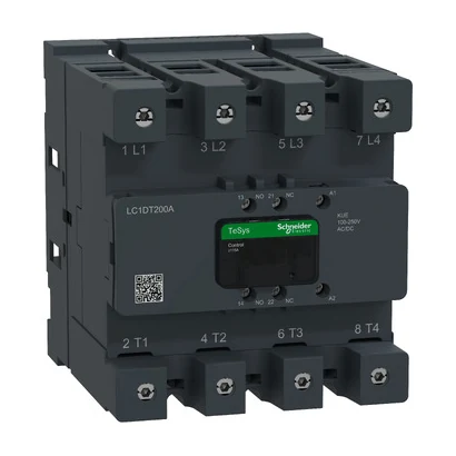 Schneider Electric LC1DT200AKUE TeSys Deca Contactor 200A 4P 100-250V ACDC