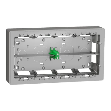 Schneider Electric NU821030 2-Row x 10-Module Surface-Mount Box, Aluminum