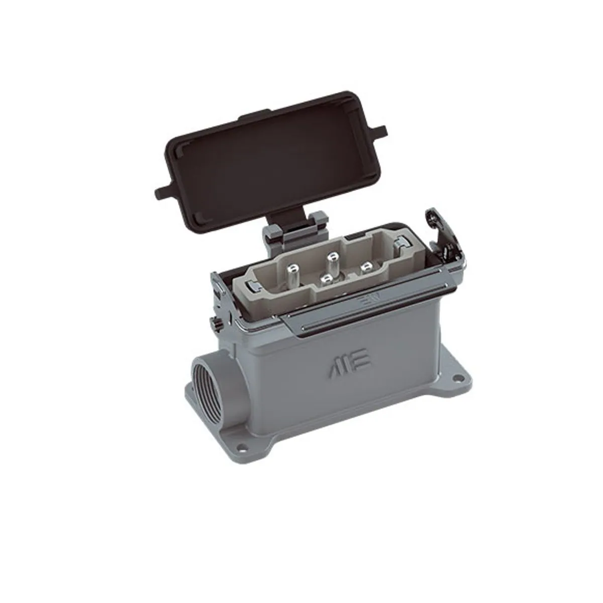 Mete Enerji 403753S 4/0x80A Multi-Pole Wall Plug with Single Metal Latch and Hinged Cover