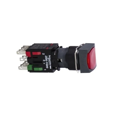 Schneider Electric XB6CW4B2B Square Illuminated Push Button Red NC