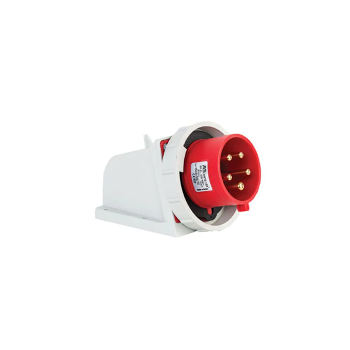PCE 406316V 5x32A Wall-Mount Plug Angled Housing IP67 Screw Type
