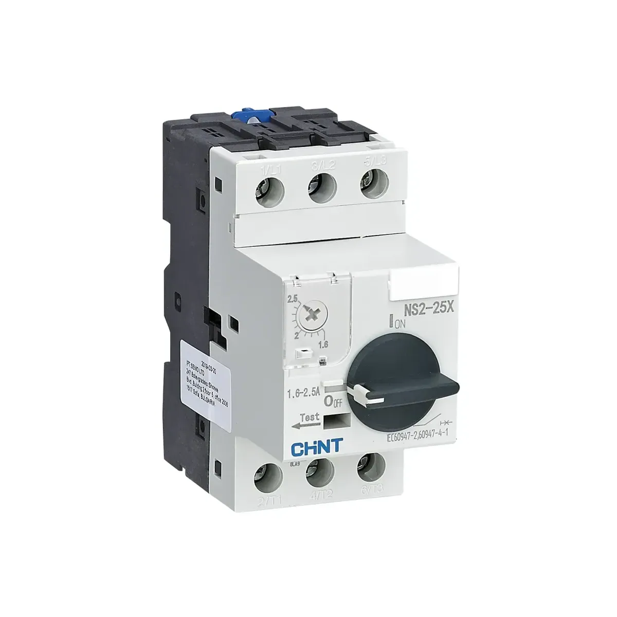 Chint NS2X Series 3-Pole 1.6-2.5A Thermal-Magnetic 220V AC Motor Protection Switch NS2-25X