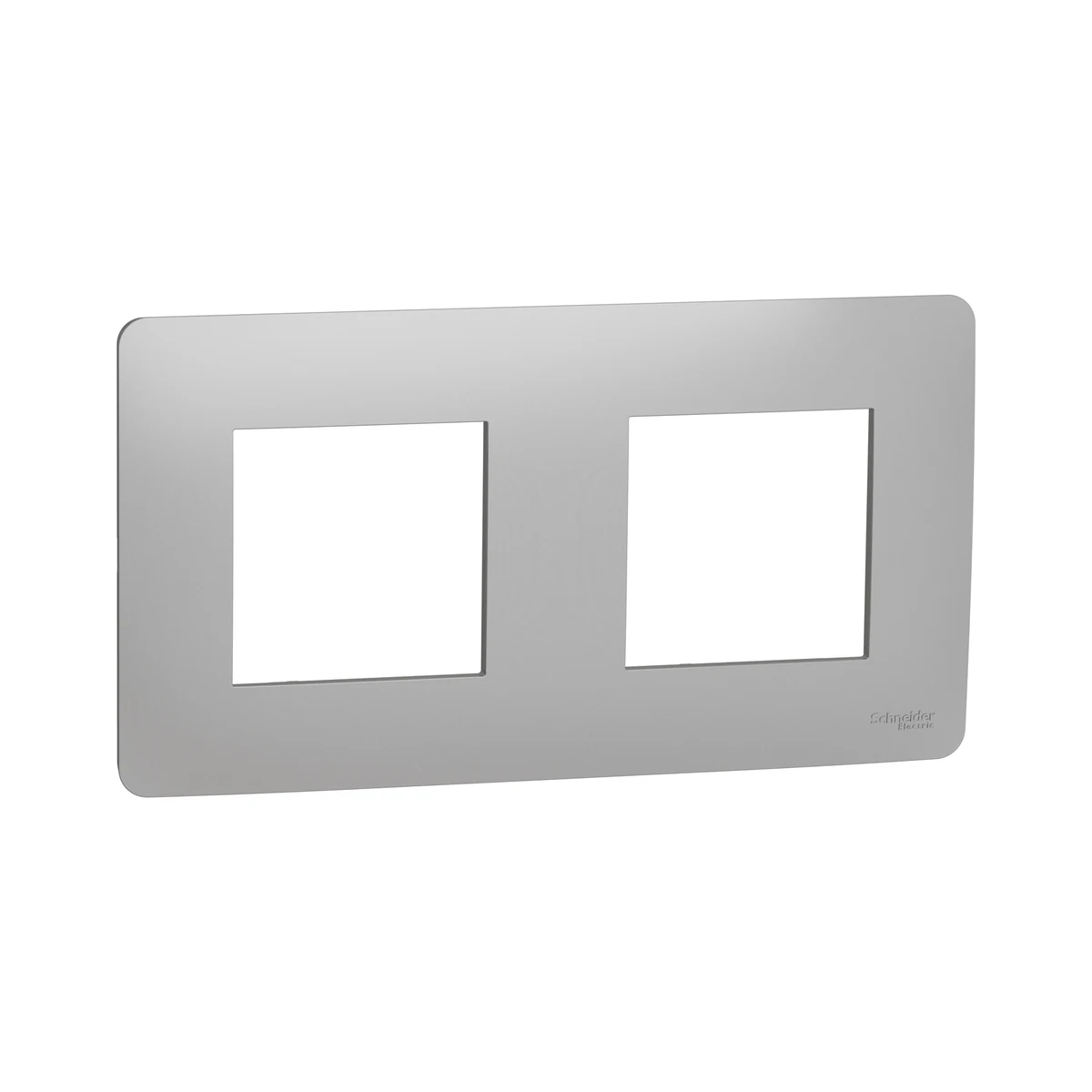 Schneider Electric NU200430 Yeni Unica, Studio 2-Gang Frame, Aluminum