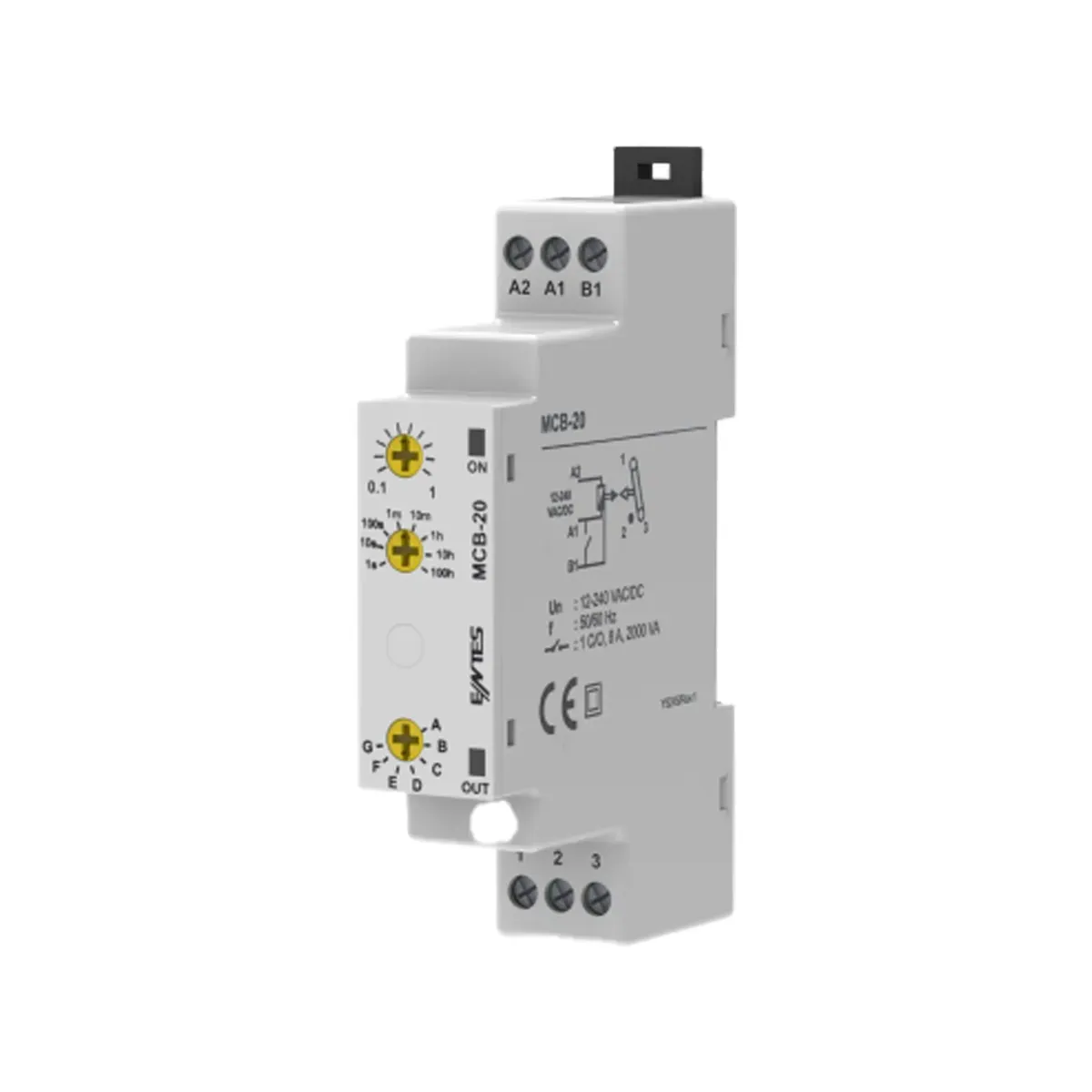 Entes MCB-20 Multifunction Timer Relay, 12-240VAC/DC