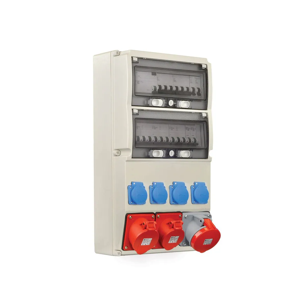 TP Elektrik 3379-004-5730 300x540 Priz Montajlı Kombinasyon Kutusu, 5x16A ve 5x32A ve 5x63A Prizli, Sigortalı, Kaçak Akımlı, Kablajlı, IP 66