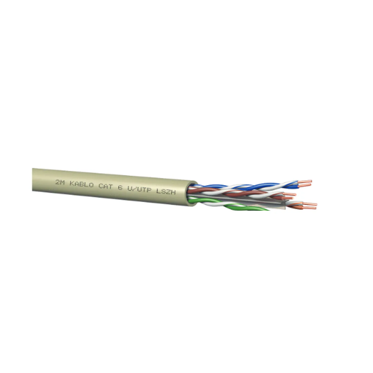 2M Kablo CAT Cables CAT 6 U/UTP LSZH Gray