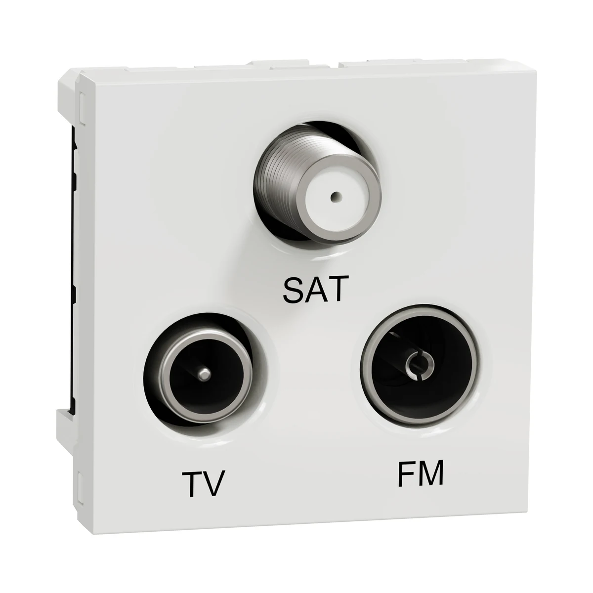 Schneider Electric NU345018 Yeni Unica, TV/R/SAT Prizi Bağımsız (tek kablo) 2 modül, Beyaz — üretici ürün görseli