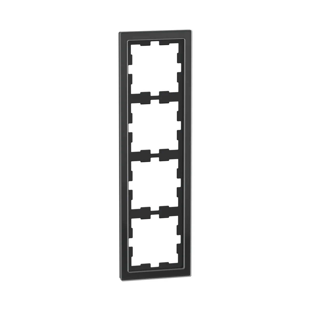 Schneider Electric MEG4040-6503 Merten System-D, 4-Gang Glass Frame, Onyx Black, D-Life