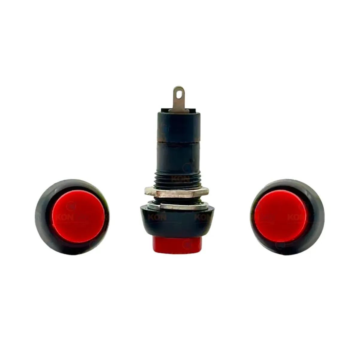 HWA-191C Spring-Return Mini Red Plastic Push Button 2P